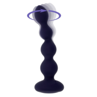 Фиолетовые анальные бусы с вибрацией и вращением Pleasure Orbit - 17,8 см. - 1