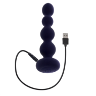 Фиолетовые анальные бусы с вибрацией и вращением Pleasure Orbit - 17,8 см. - 3