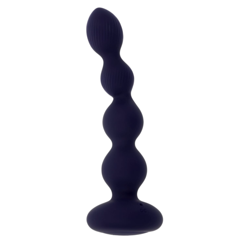 Фиолетовые анальные бусы с вибрацией и вращением Pleasure Orbit - 17,8 см. - 0