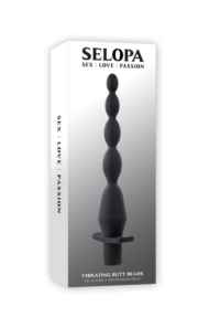 Черная анальная елочка с вибрацией Vibrating Butt Beads - 22 см. - 4