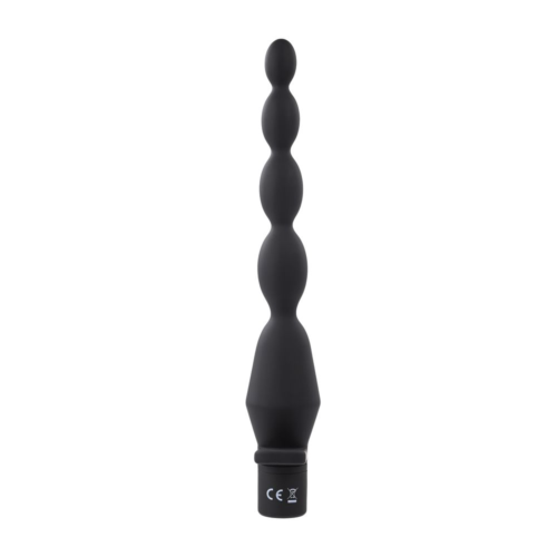 Черная анальная елочка с вибрацией Vibrating Butt Beads - 22 см. - 1