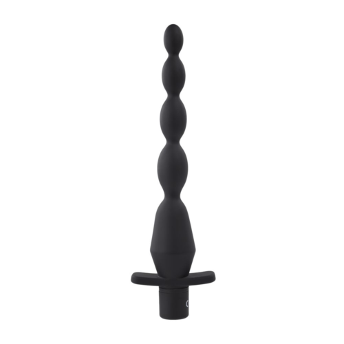 Черная анальная елочка с вибрацией Vibrating Butt Beads - 22 см. - 0
