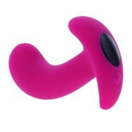 Розовый вибромассажёр простаты с пультом ДУ Hooking Up - 9,5 см. - 2