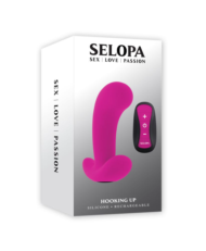 Розовый вибромассажёр простаты с пультом ДУ Hooking Up - 9,5 см. - 5