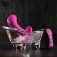 Розовый вибромассажёр простаты с пультом ДУ Hooking Up - 9,5 см. - 6