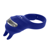 Синее эрекционное виброкольцо с клиторальной подушечкой и пультом ДУ Adjustable Fun Ring - 4