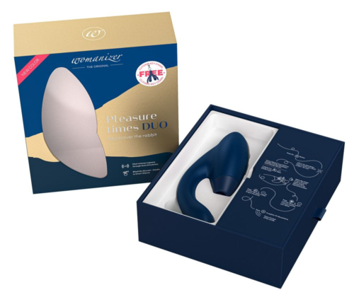 Синий стимулятор Womanizer DUO с вагинальным отростком - 7