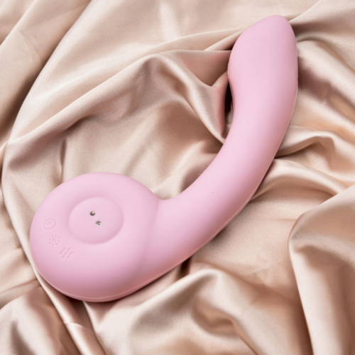 Розовый вибростимулятор точки G с нагревом Bendable Heating G-Spot Vibrator - 8