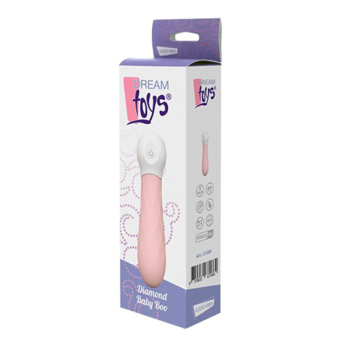 Розовый мини-вибромассажер Diamond Baby Boo - 11 см. - 1