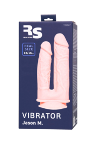 Телесный анально-вагинальный вибратор RealStick Silicone Jason M - 18 см. - 8