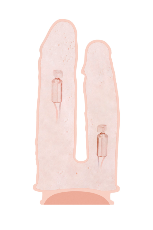 Телесный анально-вагинальный вибратор RealStick Silicone Jason M - 18 см. - 6