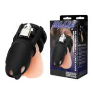 Черная клетка для пениса Silicone Small 2 in Cock Cage With Ball Divider - 1