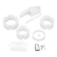 Белая клетка для пениса Silicone Small 2 in Cock Cage With Ball Divider - 3