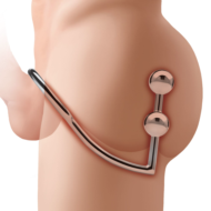 Кольцо на пенис с анальным стимулятором Two Bead Stainless Steel Anal Hook Cock Ring - 3