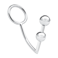 Кольцо на пенис с анальным стимулятором Two Bead Stainless Steel Anal Hook Cock Ring - 0