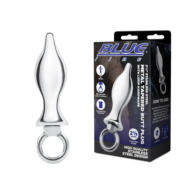 Металлический плаг с кольцом Stainless Steel Metal Tapered Butt Plug With Loop Hardware - 10 см. - 1