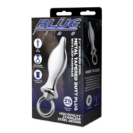 Металлический плаг с кольцом Stainless Steel Metal Tapered Butt Plug With Loop Hardware - 10 см. - 4