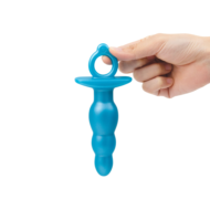 Голубая анальная пробка-елочка из силикона Bounce Plug - 14,3 см. - 5
