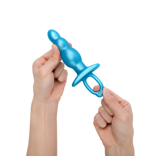 Голубая анальная пробка-елочка из силикона Bounce Plug - 14,3 см. - 4