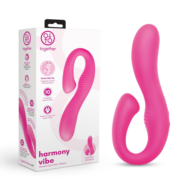 Розовый вибромассажер с клиторальным отростком Harmony Vibe - 16,8 см. - 1