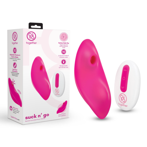 Розовый клиторальный вибромассажер Suck n’ Go - 1