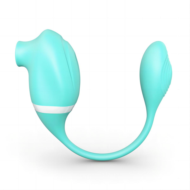 Мятный вакуумный вибростимулятор Tadpole Vibrating Dual Stimulation с виброхвостиком - 2