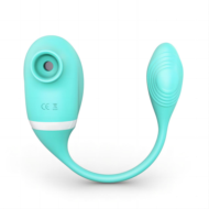 Мятный вакуумный вибростимулятор Tadpole Vibrating Dual Stimulation с виброхвостиком - 3