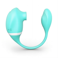 Мятный вакуумный вибростимулятор Tadpole Vibrating Dual Stimulation с виброхвостиком - 5