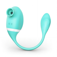 Мятный вакуумный вибростимулятор Tadpole Vibrating Dual Stimulation с виброхвостиком - 0