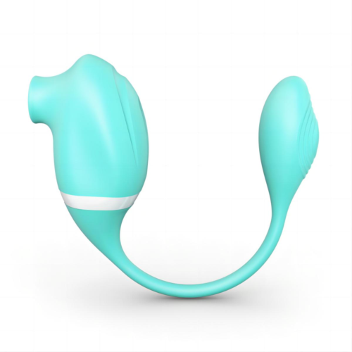 Мятный вакуумный вибростимулятор Tadpole Vibrating Dual Stimulation с виброхвостиком - 2
