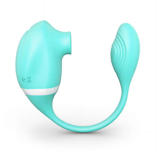 Мятный вакуумный вибростимулятор Tadpole Vibrating Dual Stimulation с виброхвостиком - 5