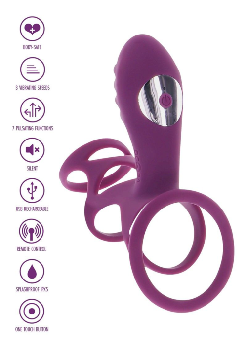Фиолетовая эрекционная вибронасадка Halo Halo C-Ring Sleeve - 4
