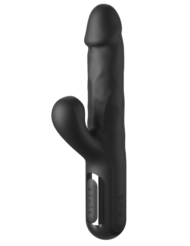 Черный силиконовый вибратор-кролик Sonix Silicone Thruster - 22 см. - 0