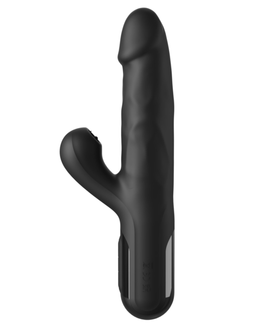 Черный силиконовый вибратор-кролик Sonix Silicone Thruster - 22 см. - 1