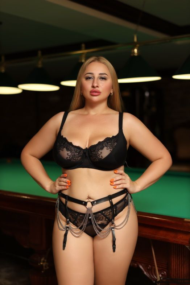 Черно-серебристый пояс для чулок plus size с цепочками - 2