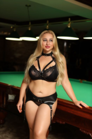 Черная кожаная сбруя с ошейником plus size из нежной кожи - 2