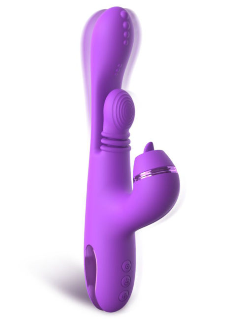 Фиолетовый вибратор с тройной стимуляцией Intimotion Pulse Pro - 24 см. - 1