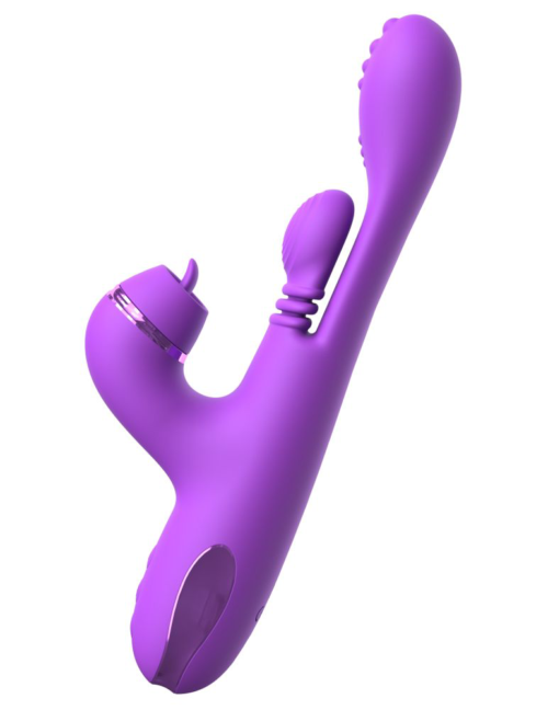 Фиолетовый вибратор с тройной стимуляцией Intimotion Pulse Pro - 24 см. - 3