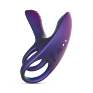 Фиолетовое эрекционное виброкольцо с клиторальной подушечкой Infinity Ignite - 5