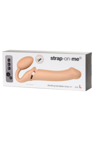 Телесный безремневой вибрострапон Vibrating Bendable Strap-On - size L - 8