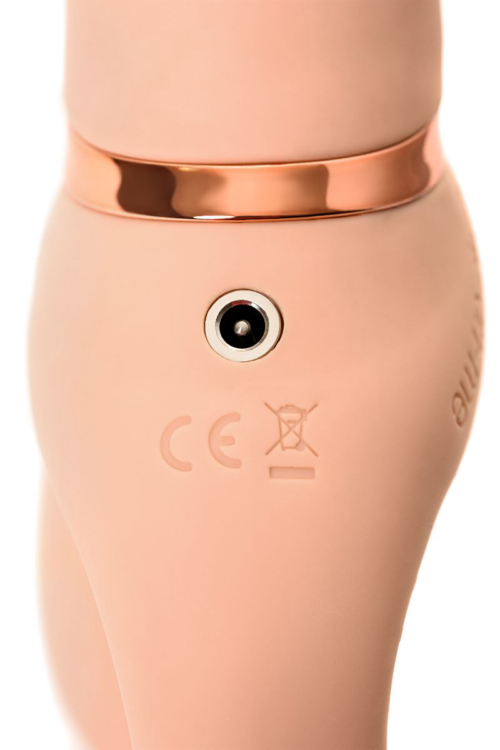 Телесный безремневой вибрострапон Vibrating Bendable Strap-On - size L - 11