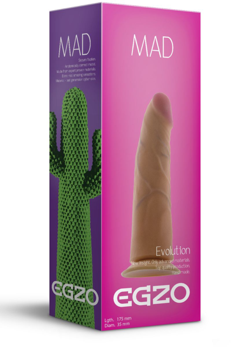 Телесный фаллоимитатор без мошонки Mad Cactus - 17,5 см. - 0
