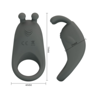 Серое эрекционное кольцо с вибрацией Master Ring - 3