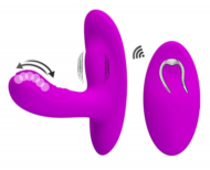 Лиловый вибромассажёр с движущимися шариками Magic Finger - 2