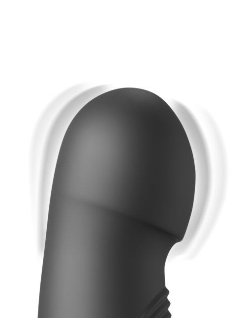 Черный вибратор с функцией фрикций Pogo Thruster - 23,5 см. - 3
