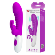 Лиловый вибратор-кролик Naughty Bunny - 19,8 см. - 2