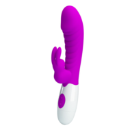 Лиловый вибратор-кролик Naughty Bunny - 19,8 см. - 3