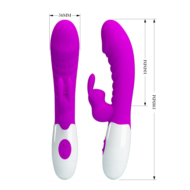 Лиловый вибратор-кролик Naughty Bunny - 19,8 см. - 8