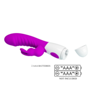 Лиловый вибратор-кролик Naughty Bunny - 19,8 см. - 9