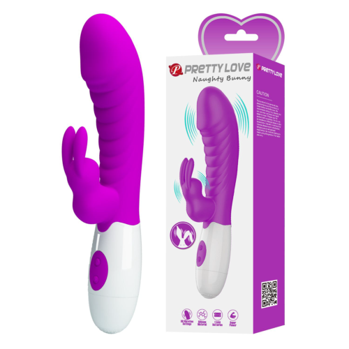 Лиловый вибратор-кролик Naughty Bunny - 19,8 см. - 2